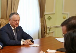 Președintele Republicii Moldova Igor Dodon a avut o întrevedere cu Ambasadorul Extraordinar şi Plenipotenţiar al SUA în Republica Moldova, E.S. James D. Pettit