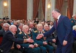 Igor Dodon a participat la festivitatea cu prilejul Zilei veteranilor forțelor armate și organelor de drept   