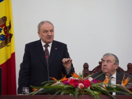 Moldovan president attends launch of book by former head of state