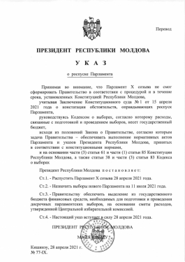 Declarațiile Președintelui Republicii Moldova, Maia Sandu, în legătură cu semnarea Decretului de dizolvare a Parlamentului