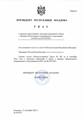 Президент Майя Санду промульгировала законы, предусматривающие новые меры поддержки граждан, целью которых является компенсация роста цен