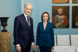 President Maia Sandu discussed with Norwegian Prime Minister Jonas Gahr Støre