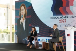 Глава государства приняла участие в Moldova Women Forum 2023: «У нас 40% женщин-депутатов в парламенте, и каждую пятую примэрию в нашей стране возглавляет женщина»